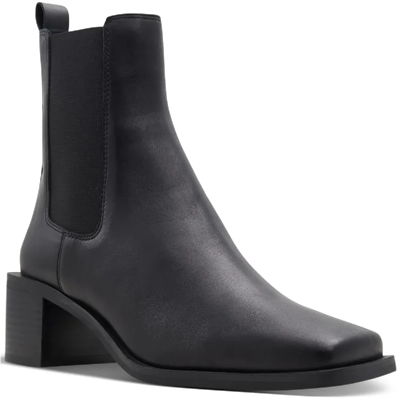 Aldo Womens Foal Leather Square Toe Ankle Boots