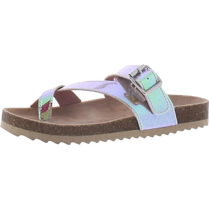 Arizona Jeans Co.  Girls Nome Metallic Glitter Footbed Sandals