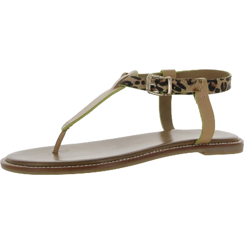 Artisan By Zigi Womens Tarrie Calf Hair Animal Print Thong Sandals