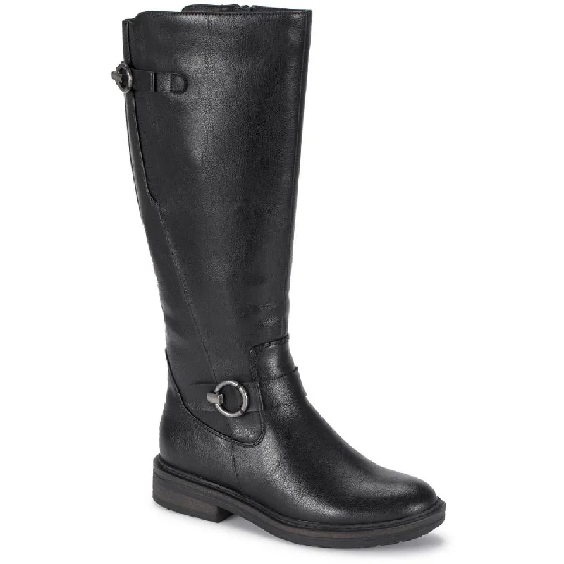 Baretraps Womens Aphrodite Faux Leather Wide Calf Knee-High Boots