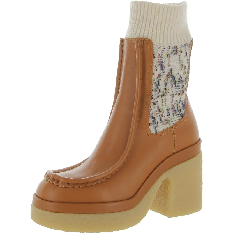 Chloe Womens Jamie Leather Ankle Booties