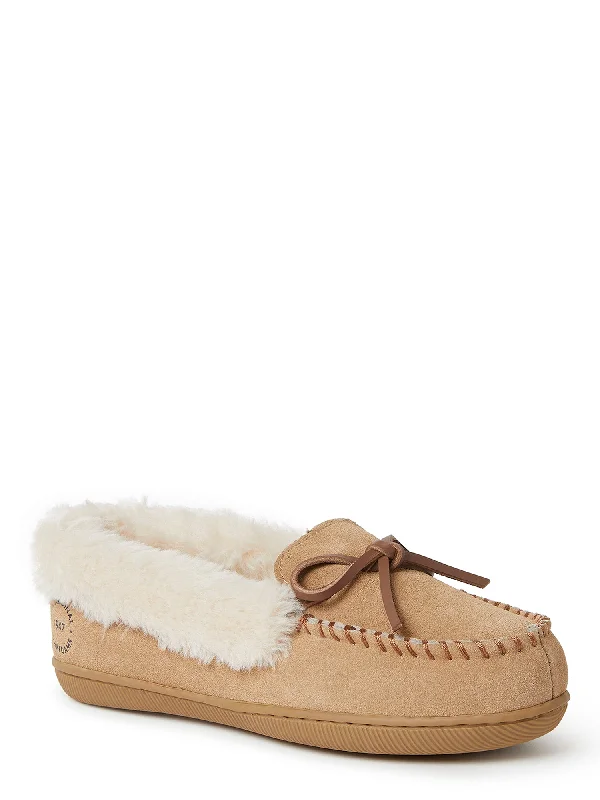 Dearfoams Women's Bethany Genuine Suede Moccasin