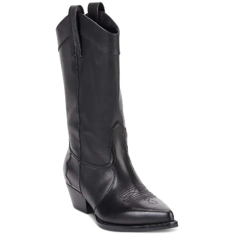 DKNY Womens Laila Leather Mid-Calf Cowboy, Western Boots