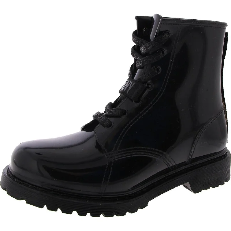 DKNY Womens Tilly Patent Ankle Rain Boots