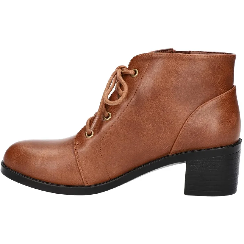 Easy Street Womens Becker  Faux Leather Round Toe Ankle Boots