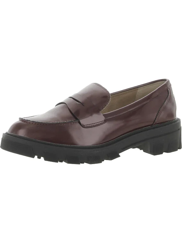 Lander 18 Womens Faux Leather Block Heel Loafers