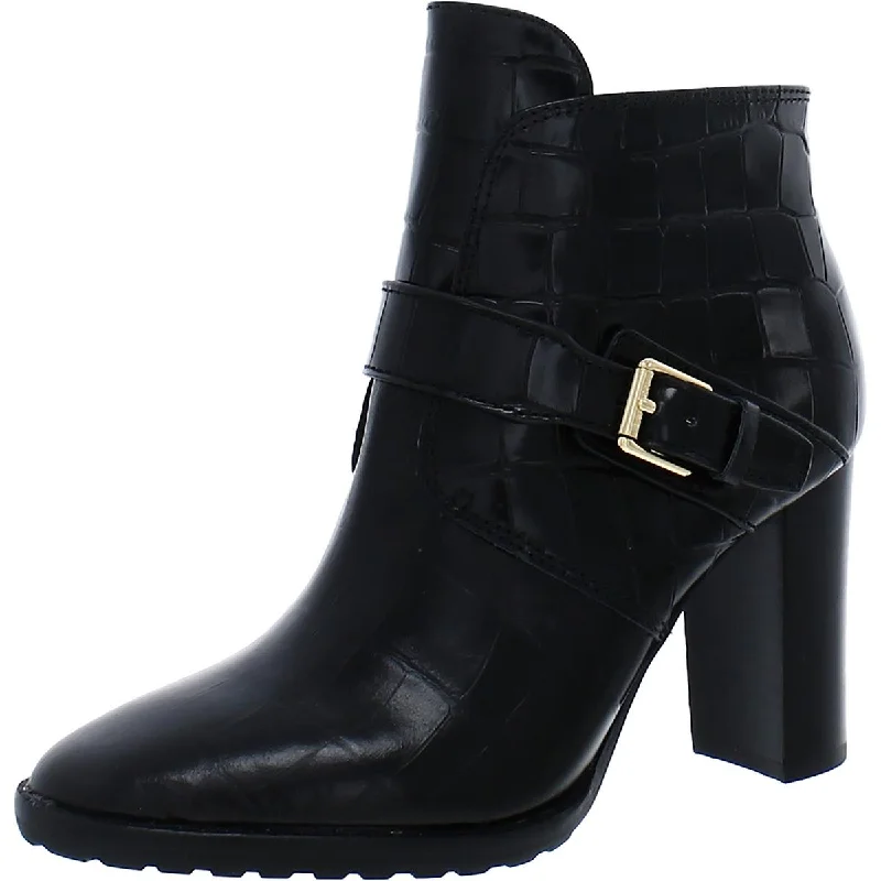 Lauren Ralph Lauren Womens Mailyn Leather Embossed Ankle Boots