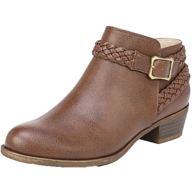 LifeStride Womens Faux Leather Woven Ankle Boots