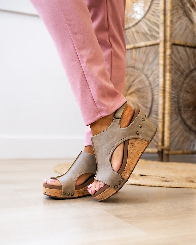 Corkys Carley Wedge Sandals - Camel FINAL SALE