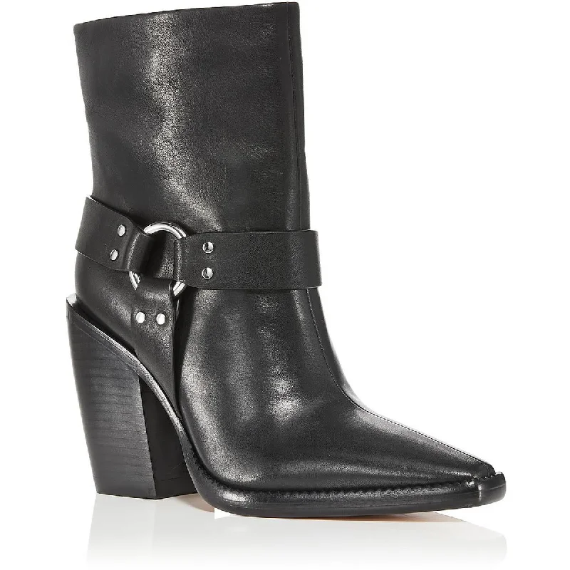 Rag & Bone Womens RIO WESTERN Leather Pointed Toe Ankle Boots