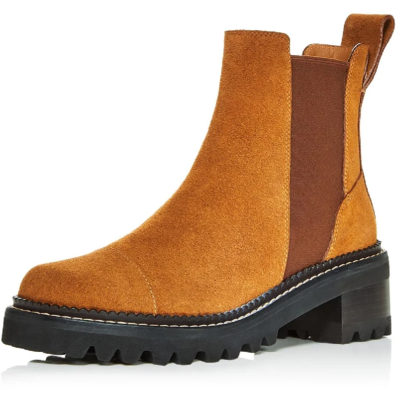 See by Chloe Womens Lugged Sole Pull On Chelsea Boots