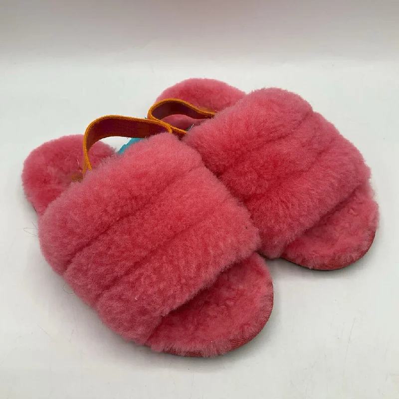 Size 11: Ugg Pink Slippers- Fluffy Open Toe