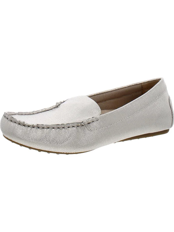 Traveler Womens Faux Leather Slip On Loafers