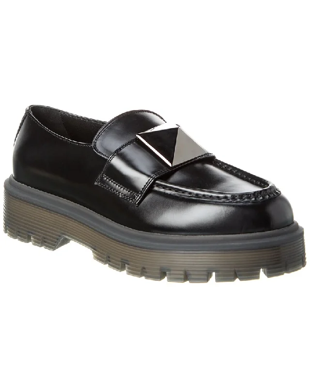 Valentino One Stud 45 Leather Loafer