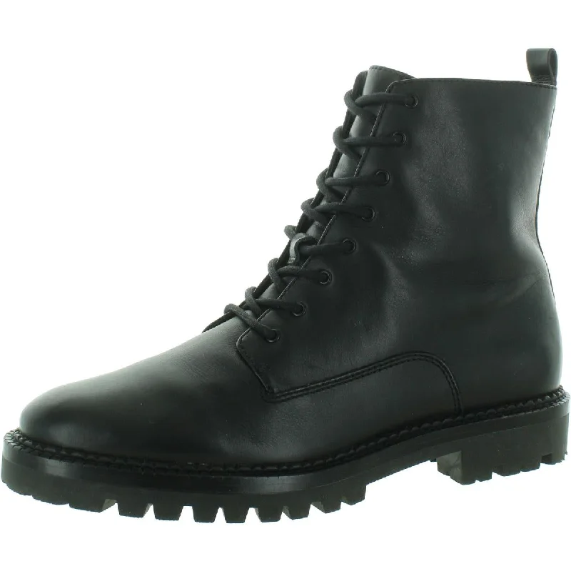 Vince Womens Cabria Lug Zipper Water Repellent Combat & Lace-up Boots