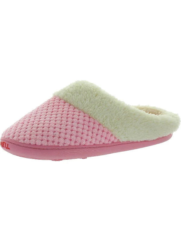 Womens Faux Fur Lined Slip-On Slide Slippers