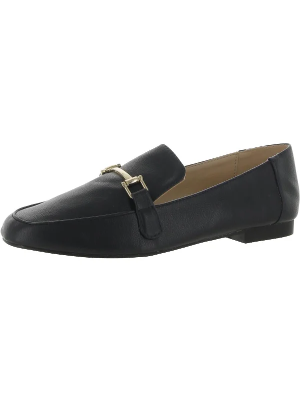 Womens Faux Leather Slip-On Loafers