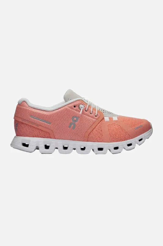 On Running Womens Cloud 5 Sneakers in Flamingo Pearl